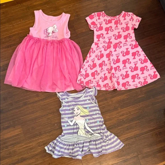 Barbie Pink and Purple Kids Dress Trio - Picture 1 of 4